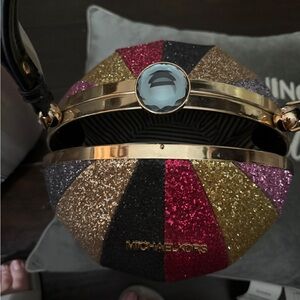 Black and Gold Clutch with Glitter Accents